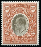 Stamp of Kenya, Uganda and Tanganyika » Kenya, Uganda and Tanganyika 1903-04 1/2a to 50R complete set of 16 values, min