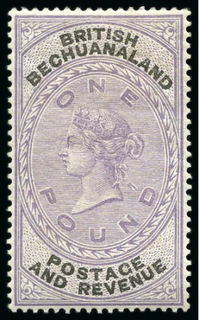 Stamp of Bechuanaland » British Bechuanaland 1888 £1 Lilac & Black, mint og, very fine, scarce