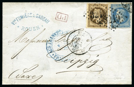 Stamp of France 1863-1870, Six lettres avec émission Lauré dont 30