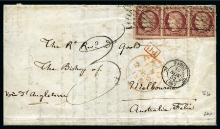 Stamp of Rarities of the World UNIQUE LETTRE POUR L'AUSTRALIE AVEC 1ère EMISSION 