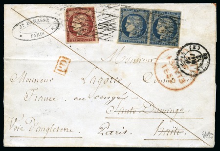 Stamp of Rarities of the World RARISSIME LETTRE POUR HAITI AVEC 1ère EMISSION DE 