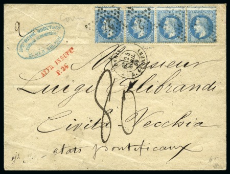 Stamp of France 20c Lauré avec variété "à la corne" dans une bande