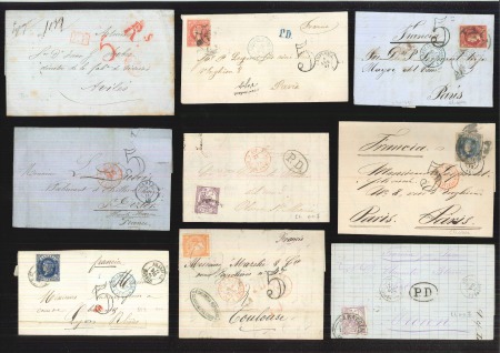 1779-1890, Over 100 covers or fronts with useful cancellation