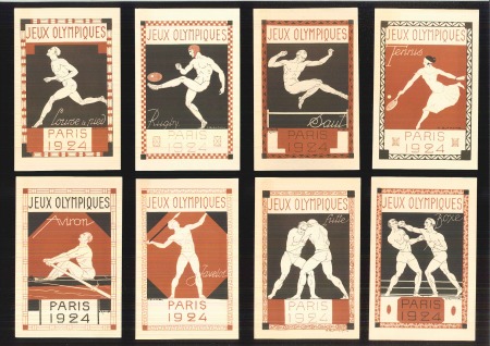 Stamp of Olympics » 1924 Paris » Postcards 1924 "Blanche" illustrated postal stationery card set of 8 unused, fine to very fine