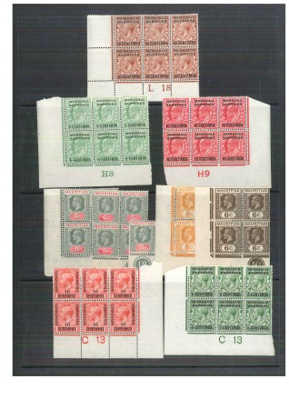 1907-40, Collection of mint nh control blocks (40)