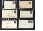 Stamp of Great Britain » 1840 1d Black and 1d Red plates 1a to 11 1840 1d Black group of 8 covers, all 4-margined