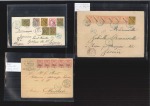 Stamp of Colonies françaises » Réunion 1891-1894, Sélection de 3 lettres dont superbe bande