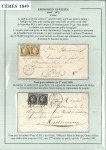 Stamp of Colonies françaises » Algérie 1849-1852, Utilisation des Cérès en Algérie, superbe collection de 15 lettres sur 6 pages d'exposition dont 1F VERMILLON sur lettre de Mascara