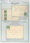 1870-1872, Utilisation de l'émission de Bordeaux en Algérie, collection de 17 lettres sur 7 pages d'exposition