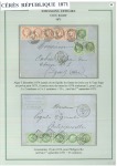 Stamp of Colonies françaises » Algérie 1871-1877, Utilisation des Cérès dentelés en Algérie, collection de 53 lettres sur 26 pages d'exposition