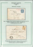 1871-1876, Rares oblitérations linéaires, Collection de 5 lettres sur 3 pages d'exposition dont rarissime griffe linéaire PONT DE l'ISSER sur 15c Cérès pour Tlemcen