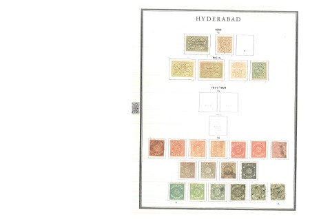 Stamp of Indian States » Hyderabad 1869-1949 Specialised collection of mint and used stamps housed on well-filled album pages