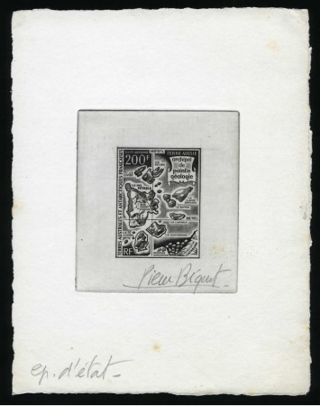 Stamp of Colonies françaises » TAAF 1971, épreuve d'état du timbre archipel de pointe