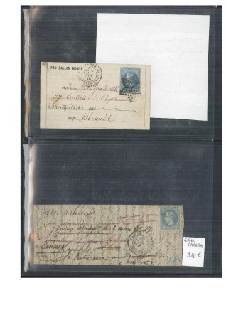 Stamp of France » Collections 1870-1871, 11 lettres par BALLON MONTE, ex stock d'un