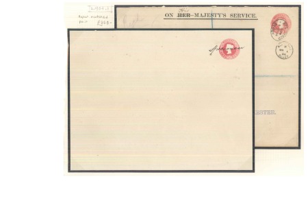 Stamp of Great Britain » Postal Stationery QV 3d Large postal stationery envelope with "Specimen" in ms, plus the same sized 3d envelope sent registered from Derby