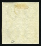Stamp of France 4c Lauré en bloc de 4 non dentelé avec petit bord