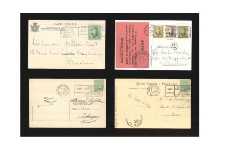 Stamp of Olympics » 1920 Antwerp DURING THE GAMES: 1920 (Aug) Four postcards with Olympic machine cancels on dates of the Cycling finals