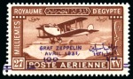 1931 Visit of the Graf Zeppelin 100m on 27m pair of stamps showing overprint "à cheval"
