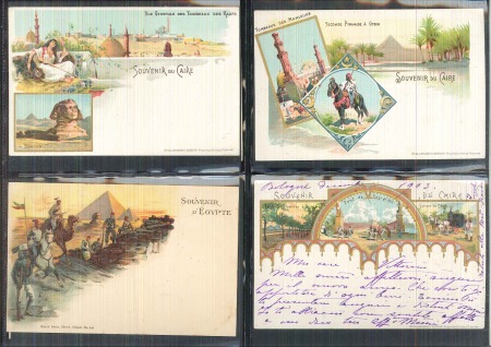 POSTCARDS: Group of early mostly litho postcards, very