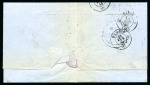 1858 Folded cover to Madrid franked by 1857-60 1/2R