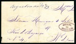 1866 100r Green and 200r black tied by oval ARRAIAL DA CONCEICAO on reverse of cover