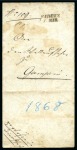 1868 Folded cover to Nendeln bearing a nice strike