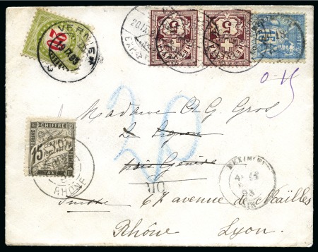 Stamp of France 1893 Envelope avec Type Sage de 15c pour Genève en