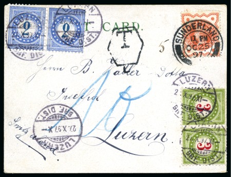 1897 Postcard from Sunderland to Luzern/Switzerland