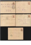 1919-20 FORERUNNER: Postal stationery 4c on 10c envelopes Indochina (5) 