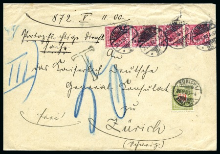 1903 Insufficiently franked triple weight cover from