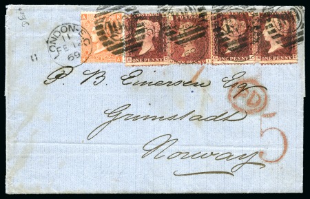 1869 (Feb 12) Wrapper from London to NORWAY