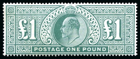 1902 £1 Dull Blue Green mint nh, very fine (SG £3'000 in 2019)