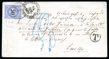 Stamp of Switzerland / Schweiz » Nachportomarken (Auslandsbriefe) POLEN 1880: Unfrankiertes Kuvert von Warszawa nach