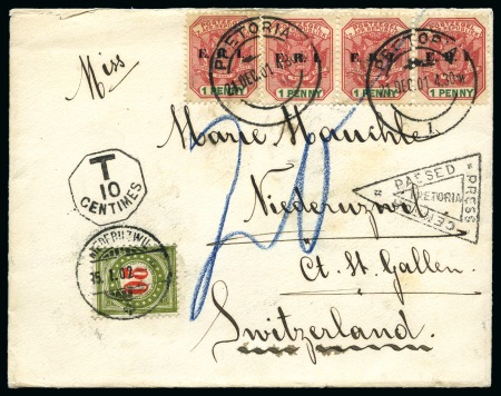 1901 Insufficiently franked double-weight cover with