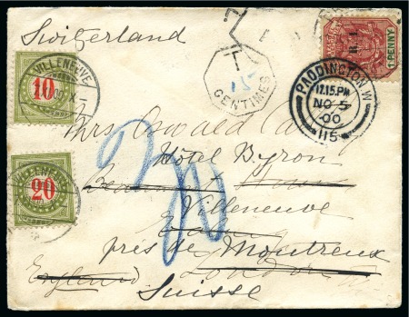 1893-1900, Two items two Switzerland with Swiss postage