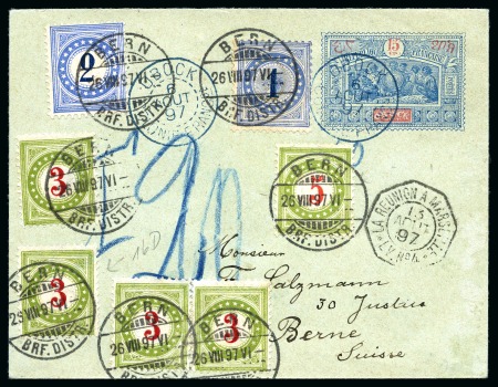 1897 Entier à 15c obl. OBOCK 6 AOUT 97 pour Berne