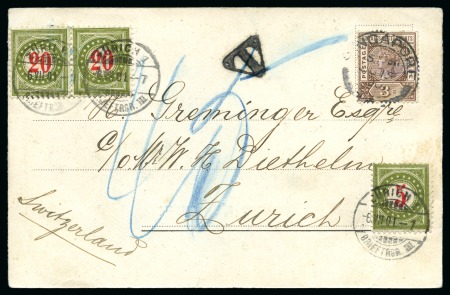 Stamp of Malaysia » Straits Settlements 1901 Picture postcard from Singapore to Zurich/Switzerland