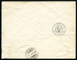 1906 Lettre avec 1904-06 15c brun-orange sur bleu obl.