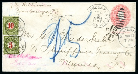 Stamp of United States » U.S. Possessions » Philippines 1903 2c Postal stationery cover from Zamboanga to Manila