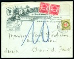 1906-07 Two insufficiently franked items to Switzerland