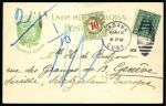 1906-07 Two insufficiently franked items to Switzerland