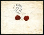 1888 12ch surcharged Lion postal stationery envelope sent registered to Germany