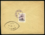 Two covers; 1902 Arms issue multiple franking and 1904 9ch on 1kr tied by violet Ispahan cds