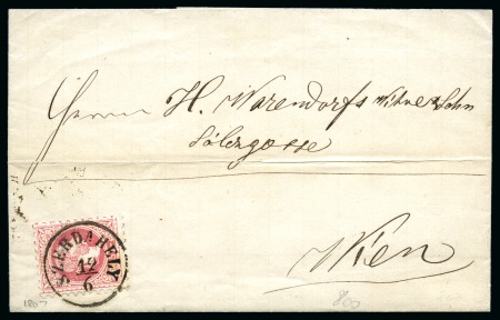 Stamp of Large Lots and Collections Hungary: 1842-78 Attractive postal history collection housed in one album from pre-stamp period to early Hungary-proper 