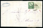 Stamp of Hungary 1871 Engraved 3Kr green together with 1874 Envelope