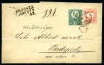Stamp of Hungary 1871 Engraved 3Kr green together with 1874 Envelope