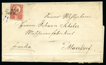 Stamp of Hungary 1871 Engraved 5Kr red tied by 2-line cancel LIPNIK