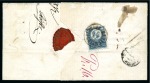 Stamp of Hungary 1871 Engraved 5Kr red and 10Kr blue (on reverse), tied