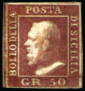 Stamp of Italian States » Sicily 1859 5gr Pale vermilion and 50gr lake brown mint/unused