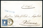 1863 Wrapper from Peschiera to Austria with 1859 15s